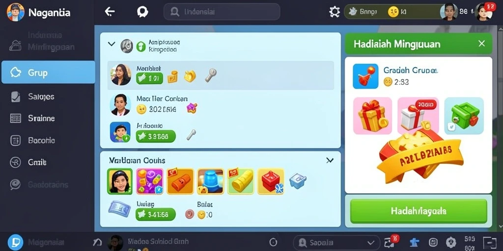 Layar utama dengan pilihan hero dan mode permainan.