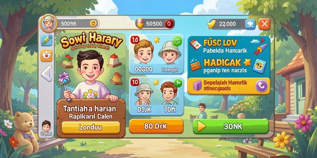 Tampilan grafis yang menarik dan penuh warna.